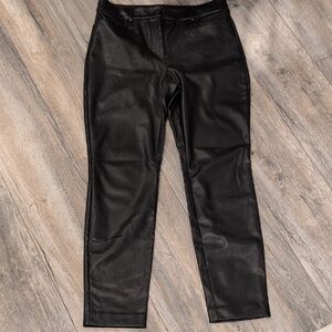 LOFT Black Straight Leg Pants with Glossy Finish